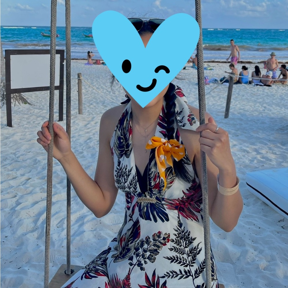 Maxi dress tropical print